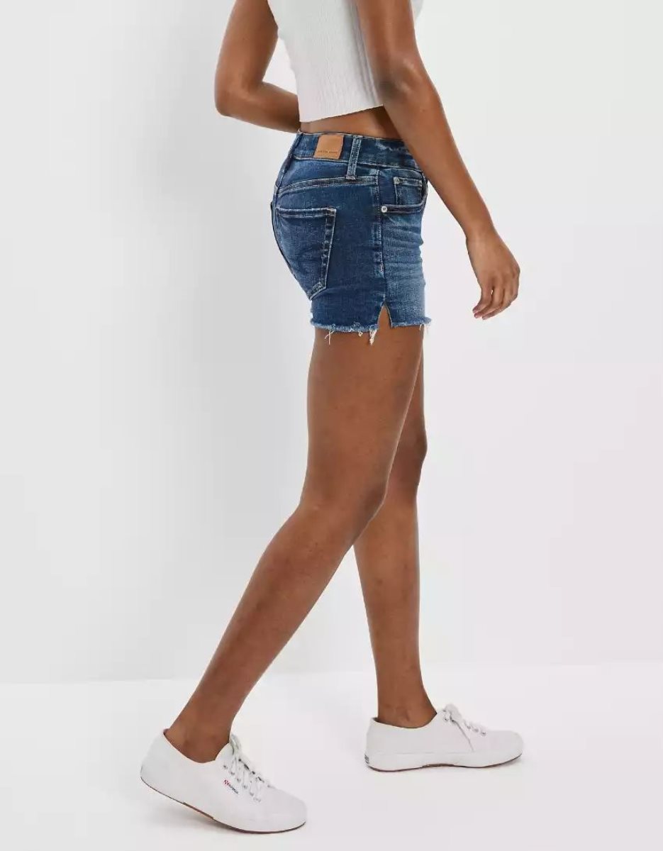 Shorts American Eagle AE Stretch Denim Midi Indigo Foncé Lavage Femme | CNQ-60249120